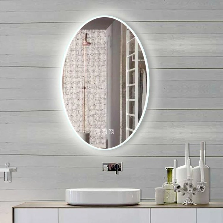 Oval light up bathroom mirror Oval light up bathroom mirror